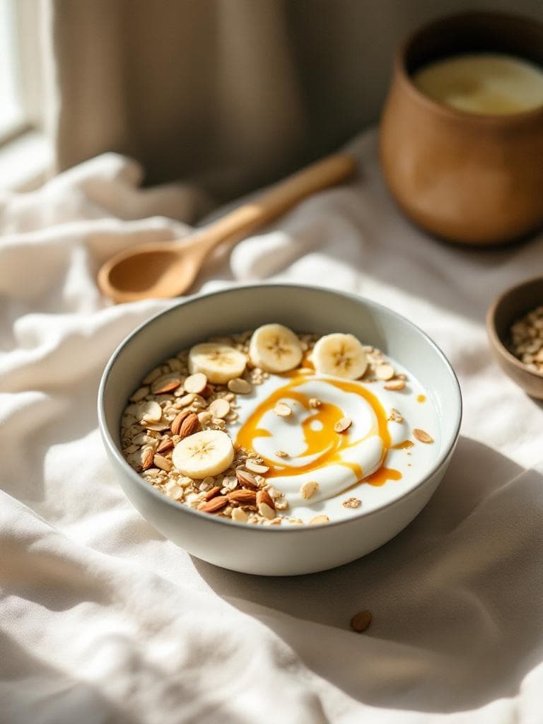 Skyr-Bowl mit Banane und Mandeln