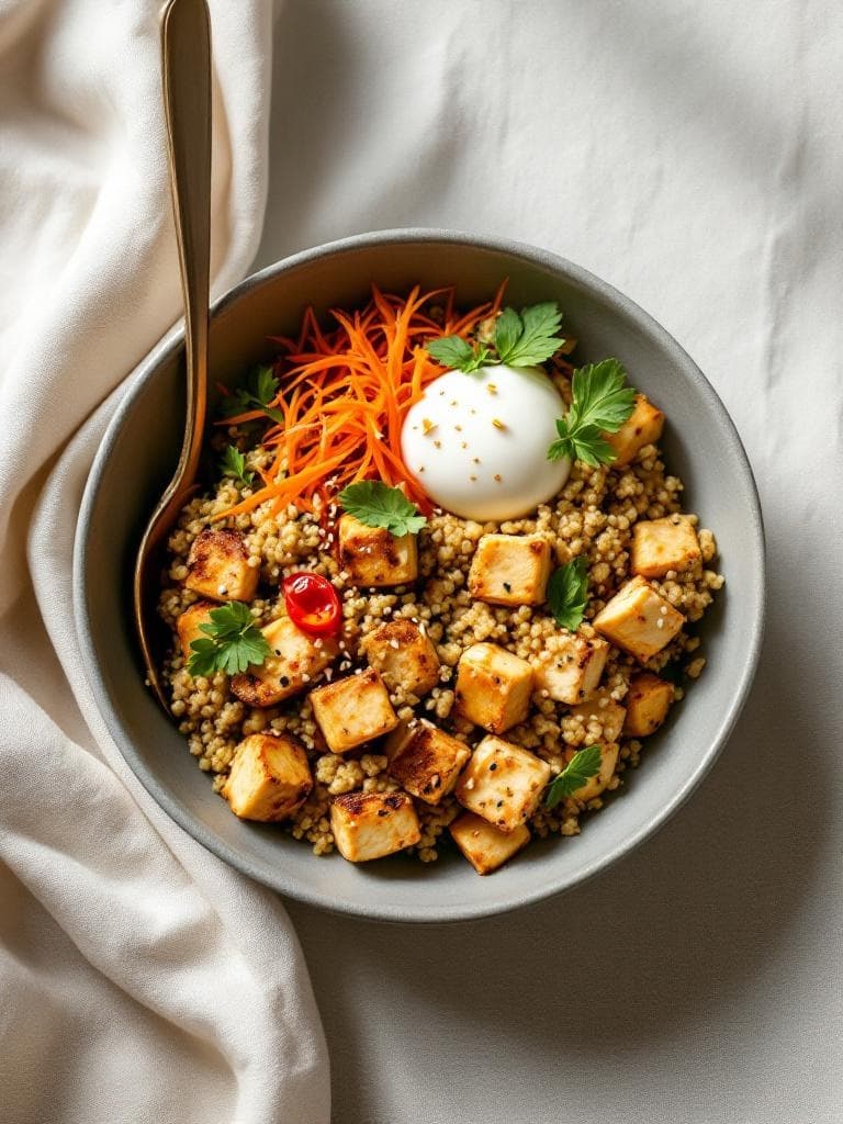 Post-Workout-Bowl mit Tofu, Skyr und Quinoa