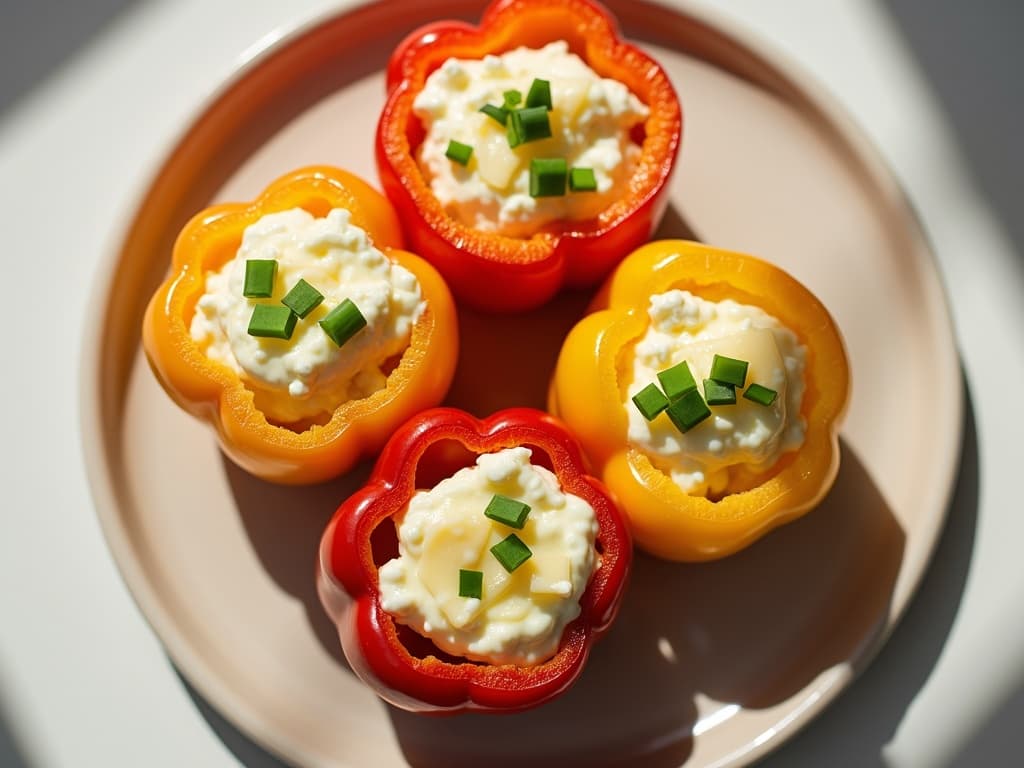 Airfryer-Paprika gefüllt mit Hüttenkäse