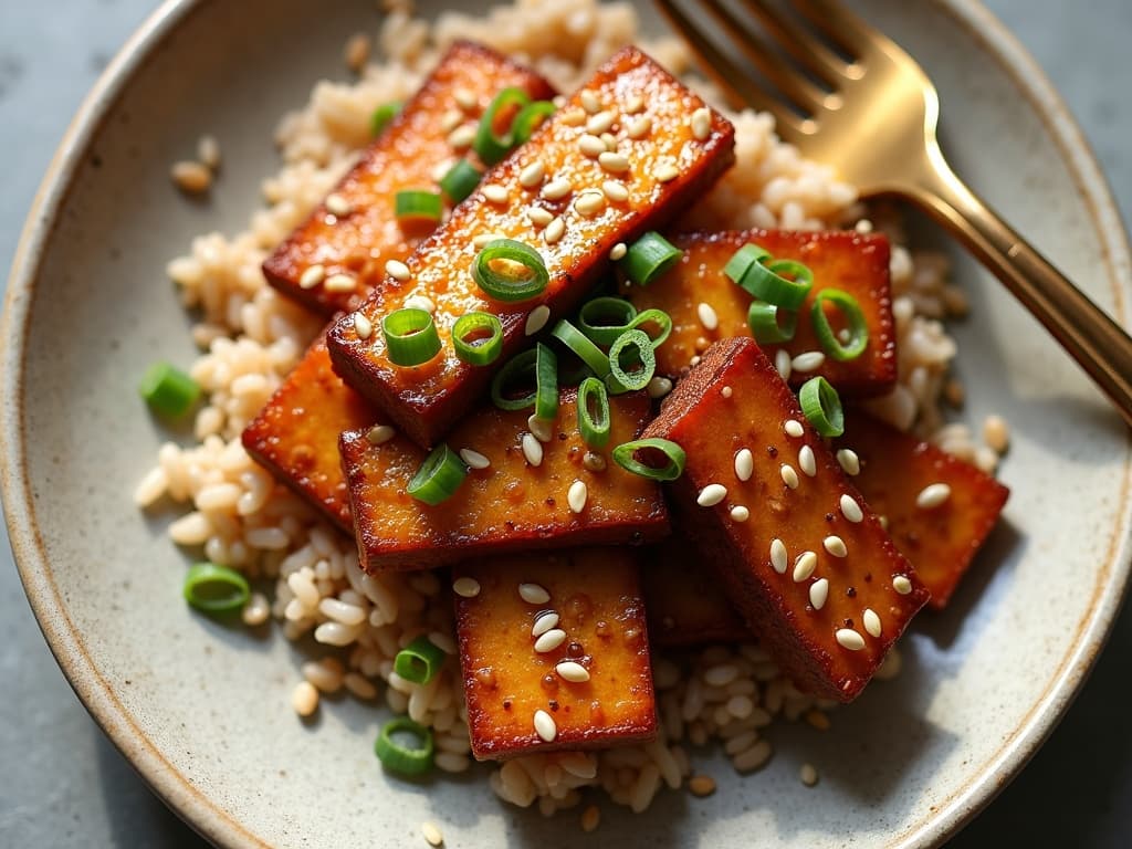 Airfryer-Tempeh-Streifen in Ahorn-Soja