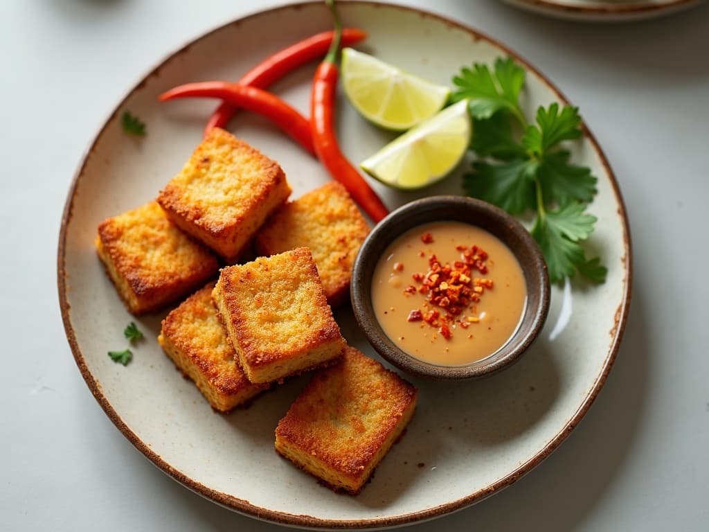 Airfryer-Tofu-Nuggets mit Erdnusssauce