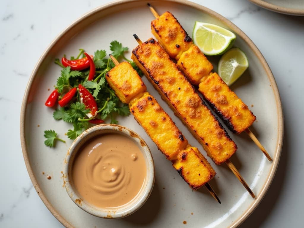 Airfryer-Tofu-Satay-Spieße