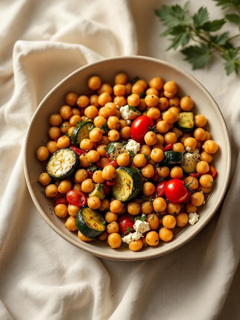 Ofengemüse mit Kichererbsen und Feta