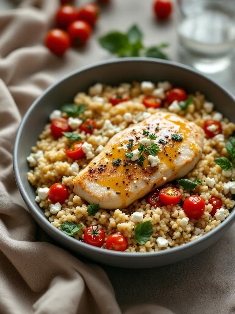 Hähnchen-Couscous-Salat mit Feta