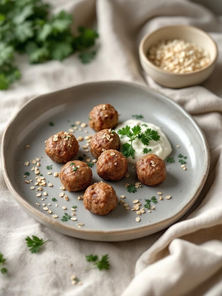 Mini-Frikadellen mit Kräuterquark