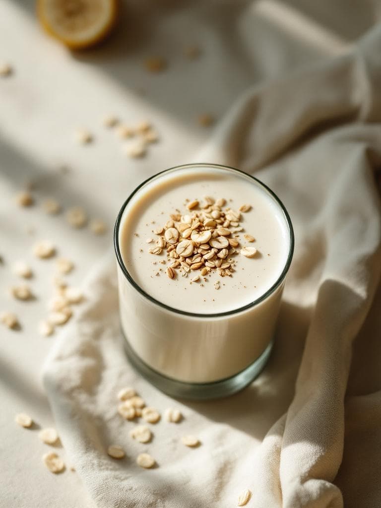 Post-Workout Seidentofu-Hanf-Shake mit Haferflocken