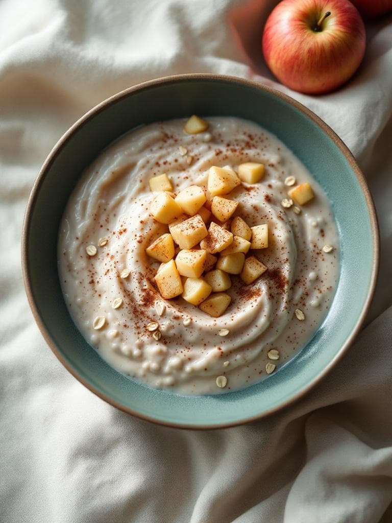 Haferbrei mit Quark und Apfel