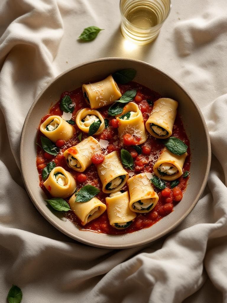 Cannelloni mit Ricotta-Spinat-Füllung