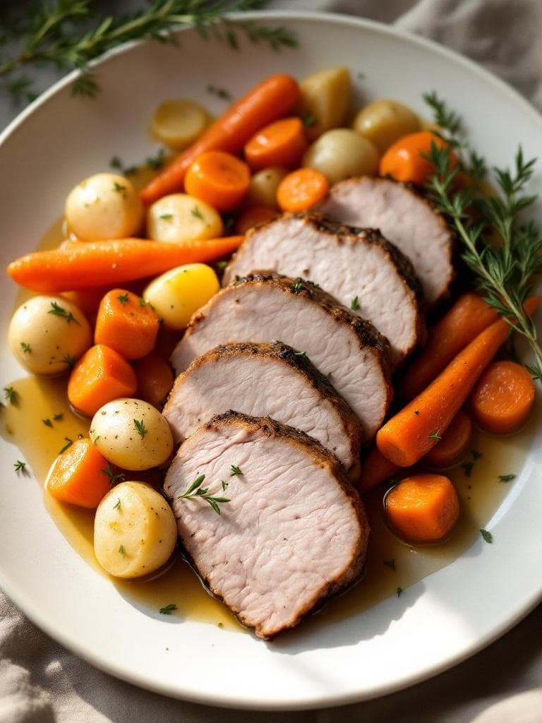 Ofen-Schweinefilet mit Wurzelgemüse